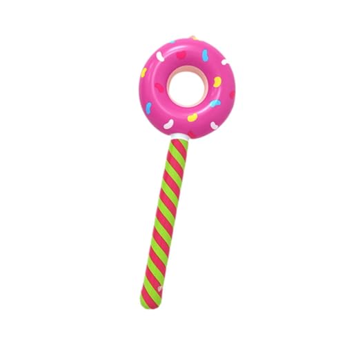 Harilla Aufblasbarer Donut Stick Donut Form Ballon Große Foto Requisiten Süßigkeiten schweben Sie für Geburtstagsurlaubs Süßigkeiten für Kinder, Rose Rot von Harilla