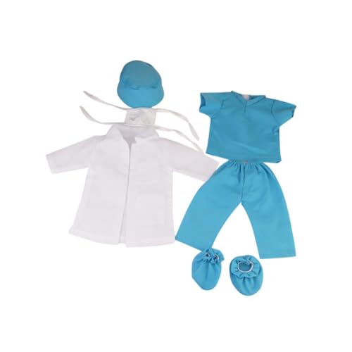 Harilla Doll Doctor Outfit Doll Uniform 18icn Puppenkleidung und Accessoires Puppenbekleidung Doll Kleidung Dolls Scrub für 18 -Zoll -Puppen Mädchen, Blau von Harilla