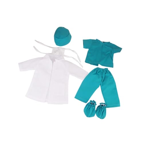 Harilla Doll Doctor Outfit Doll Uniform 18icn Puppenkleidung und Accessoires Puppenbekleidung Doll Kleidung Dolls Scrub für 18 -Zoll -Puppen Mädchen, Blaugrün von Harilla