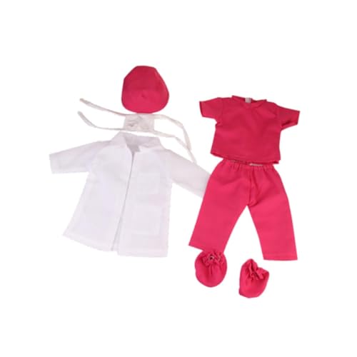 Harilla Doll Doctor Outfit Doll Uniform 18icn Puppenkleidung und Accessoires Puppenbekleidung Doll Kleidung Dolls Scrub für 18 -Zoll -Puppen Mädchen, Rotrosa von Harilla