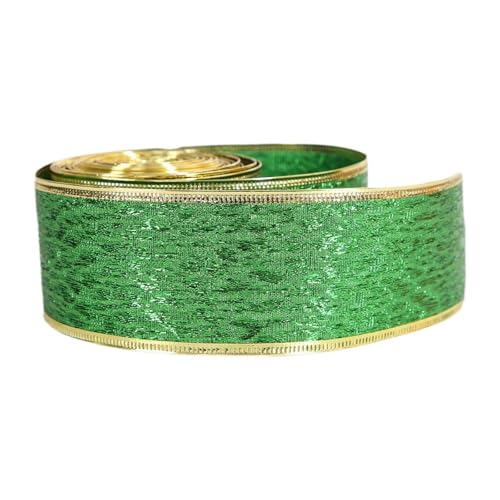 Harilla Green Ribbon feiern St. Patrick's Day Decoration 10 m Länge Handwerk Festliche Goldene Edge Partyzubehör für Swag Bow Making von Harilla