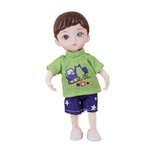 Harilla Junge BJD Puppe Junge Puppe Bewegliche Gelenke Fotografie Requisiten Männlich Kurzes Haar Actionfiguren Braune Augen BJD Puppe Spielzeug Kleine Junge, Grün von Harilla