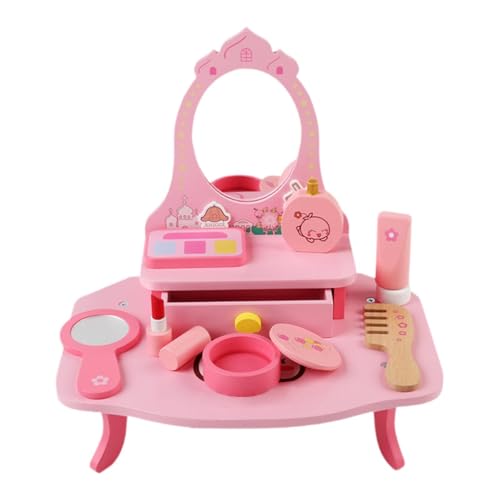 Harilla Kinder Make-Up Spielzeug Set Prinzessin Make-Up Kits Simulation Schönheit Spielzeug Holz Kommode Rolle Spielen Spiele für Kinder Kleinkinder Kinder von Harilla