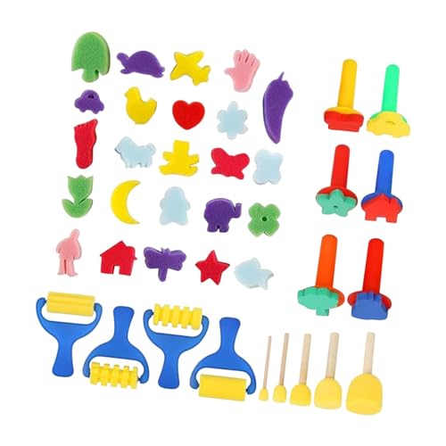 Harilla Kinder Malerei Schwamm Pinsel Briefmarken Set Lackschwämme Hauszubehör Art DIY Zeichenwerkzeuge für Jungen Kinder Mädchen Erwachsene von Harilla