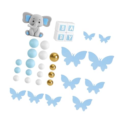 Harilla -Kuchenaufsatz-Set, Ornament, dekorativ, niedlich, leicht, Partyzubehör, DIY-Kunsthandwerk für Partygeschenke, Babyparty, Hochzeit, Blau von Harilla