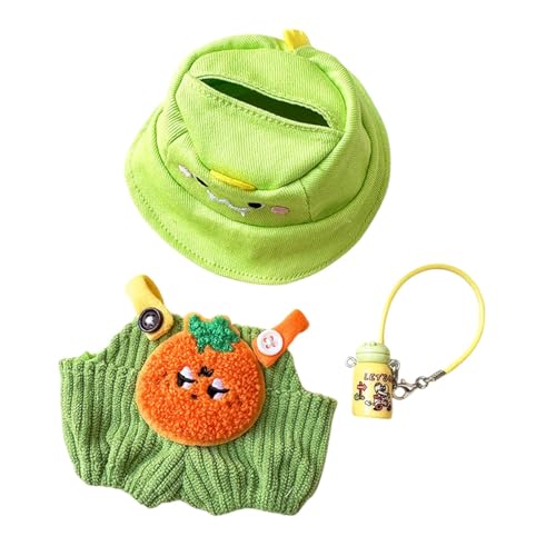 Harilla Mini-Puppen Hosen Kleidung Set, niedlicher Puppen Anzug, Flasche verkleiden Kostüme, Puppen Bekleidung Zubehör, Hut Set für Mädchen Puppe, Orangefarbenes Flaschenset von Harilla