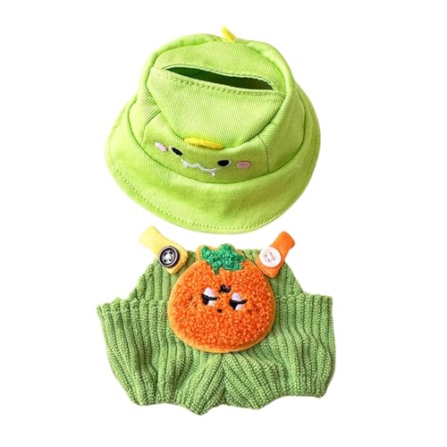 Harilla Mini-Puppen Hosen Kleidung Set, niedlicher Puppen Anzug, Flasche verkleiden Kostüme, Puppen Bekleidung Zubehör, Hut Set für Mädchen Puppe, Orangefarbenes Hutset von Harilla