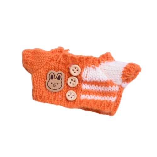 Harilla Mode Puppen Pullover Kostüm Entzückende Szene Foto Requisiten Puppe Kleidung Anzug Handgefertigte Kleidung für 15-17 cm Puppen Neujahr Geschenke, Orangefarbener Pullover von Harilla