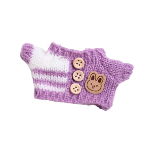 Harilla Mode Puppen Pullover Kostüm Entzückende Szene Foto Requisiten Puppe Kleidung Anzug Handgefertigte Kleidung für 15-17 cm Puppen Neujahr Geschenke, Violetter Pullover von Harilla