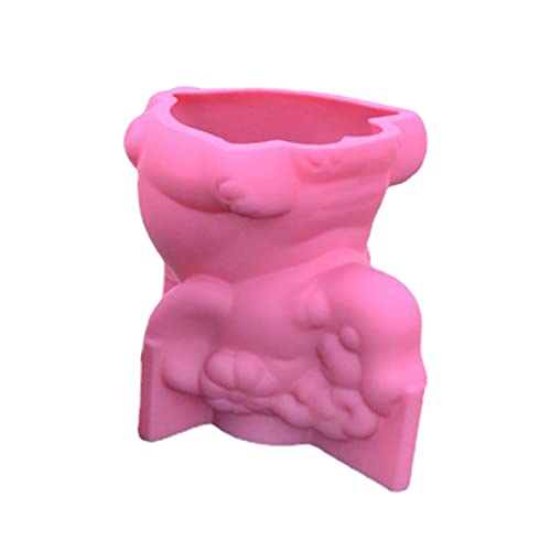 Harilla Niedlicher Elefant Blumentopf Silikonform, Stift Kerzenhalter Formen Mould, Epoxidharz Gießform Beton Blumenvase Silikonformen Gießformen Tier Pflanzgefäße Formen Home Office Dekoration, Rosa von Harilla