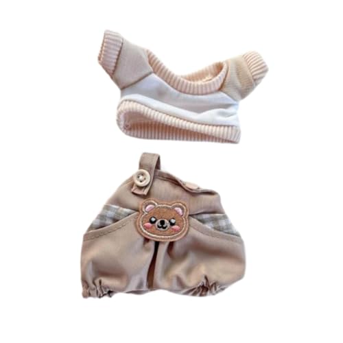 Harilla Plüschpuppe T-Shirts Hosen Kleidung Anzüge Niedlicher Bär für Kinder Mode Fantasie Flexibilität Machen Sie Ihre eigenen Puppen für 17cm Puppe, Khaki von Harilla