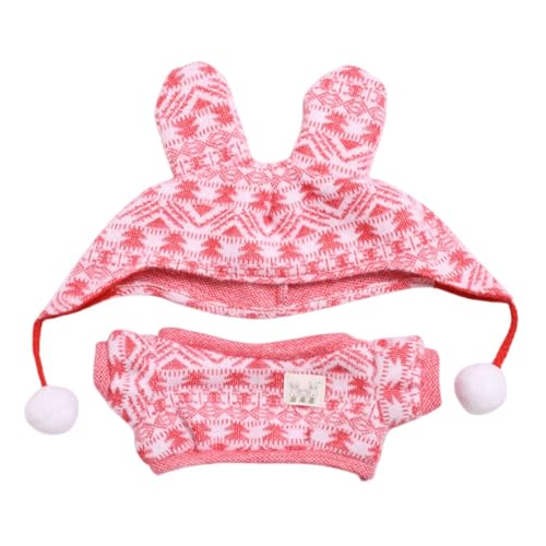 Harilla Plüschpuppenpullover Machen Sie Ihre eigenen Puppen DIY pädagogische Kleidung mit Hut verkleiden Sie Sich für die Fantasiekoordination, Rosa von Harilla