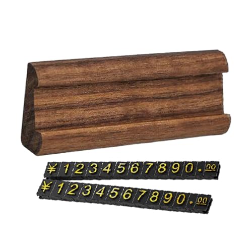 Harilla Preisschilder verstellbar, Holz Display Ständer Verkaufsnummer Preis Ständer Label -Preisschilder Inhaber für Hotelringe Einkaufszentrum, Braunes Gold Harilla Preisschilder verstellbar, Holz Display Ständer Verkaufsnummer Preis Ständer Label -Preisschilder Inhaber für Hotelringe Einkaufszentrum, Braunes Gold von Harilla