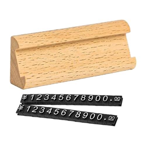 Harilla Preisschilder verstellbar, Holz Display Ständer Verkaufsnummer Preis Ständer Label -Preisschilder Inhaber für Hotelringe Einkaufszentrum, Hellgelb Silber Harilla Preisschilder verstellbar, Holz Display Ständer Verkaufsnummer Preis Ständer Label -Preisschilder Inhaber für Hotelringe Einkaufszentrum, Hellgelb Silber von Harilla