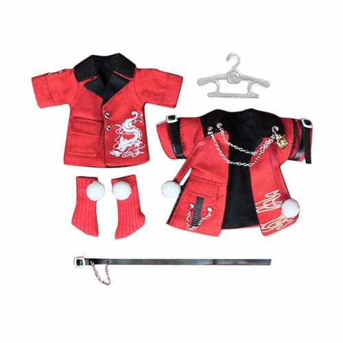 Harilla Puppe Neujahr Rote Kleidung Set Kostüm Rollenspiele, Puppenkleidung, Puppen-Outfits, Halloween, Geburtstagsgeschenke Kindergeschenke, für ob11 Mädchen von Harilla