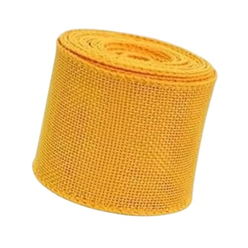 Harilla Sackleinenband, Geschenkverpackungsband, 5 Meter Länge, Rustikales Dekoband, Drahtkantenband für Die Herstellung von Weihnachtsschleifen, Girlanden, Gold von Harilla