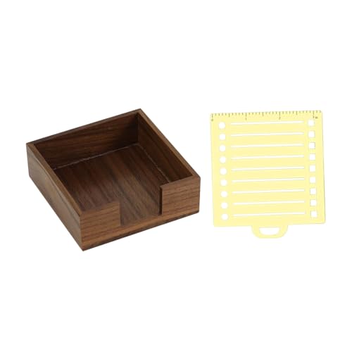 Harilla Sticky Note Holder mit Schablonenbüro -Desk Organizer Memo Organizer einfach zu verwenden Geschenke Notenspender für Schlafsaal Klassenzimmer, Braun von Harilla