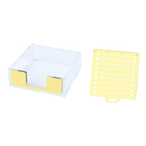 Harilla Sticky Note Holder mit Schablonenbüro -Desk Organizer Memo Organizer einfach zu verwenden Geschenke Notenspender für Schlafsaal Klassenzimmer, Klar von Harilla