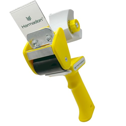 Harmadon Paketbandabroller für 2" Packband - Klebebandabroller 50mm - Abroller Klebeband mit PUSH FLAP Sicherheitssystem - Paketklebeband Abroller - Packbandabroller für Packing Tape - RT-82276 von Harmadon