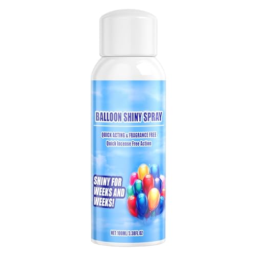 Balloon Spray – Balloon Gloss Shine Spray | 4,58 Unzen Glitzer-Finish-Spray | Hochglänzendes Ballonspray | Wasserfeste, Langlebige Szenendekoration, Perfekt Für Ballondekoration, Partys, Veran von Harmoousue