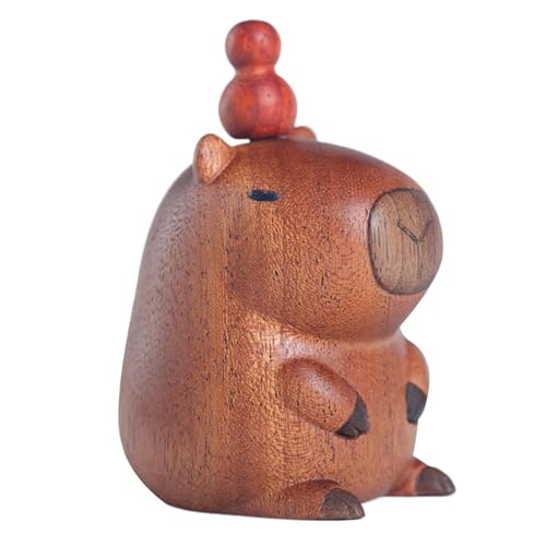 Capybara-Figuren Aus Holz - Geschnitzte Holzfiguren | Miniatur-Holztiere Capybara Statue Modell | Handgefertigte Geschnitzte Home-Art-Statue Für Esstisch, Schreibtisch, Computertisch Und Auto von Harmoousue