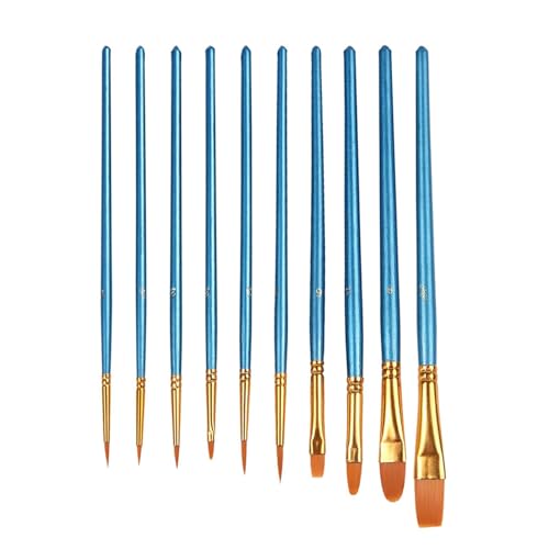 Pinselset, 10 Pinsel Set, Multifunktionales Nylonhaar Pinsel Set, Künstler Professionelle Kits für Acryl, Felsmalerei, Tragbares Pinselset für Ölmalerei von Harmoousue