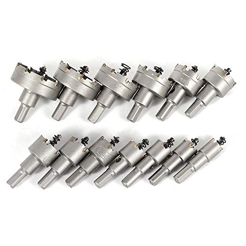 Lochsäge HaroldDol 13PCS TCT Hartmetall Lochsäge Bohrer 16-53 mm Lochsägesatz Bohrkrone Kreisschneider Metallbohrer, für Aluminium, Stahl, Holz, Kunststoff, Edelstahl usw von HaroldDol