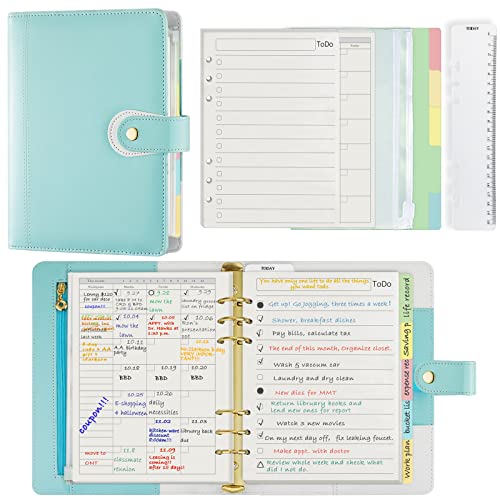 Harphia A5-Planer mit A5-Ringbuch, Monatsplan und To-Do-Liste, Nachfüllpapier, Heute Lesezeichen-Lineal und Budget-Tasche, Verwendung als Filofax Personal Organizer (23.5x18.5 cm) von Harphia