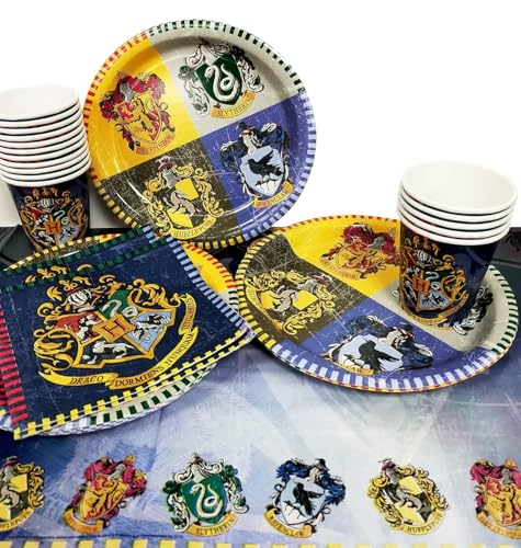 Offer Shop Harry Potter Partyzubehör Pappteller Tassen Servietten Tischdecke – 16 Gäste von Offer Shop