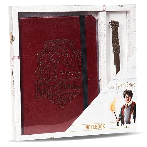 HARRY POTTER - Notizbuch, Notebook, Tagebuch, Heft, Notizblock mit Stift und Zauberstab – Schreibwaren Zubehör - Fanartikel Geschenke für Kinder, Mädchen von Harry Potter