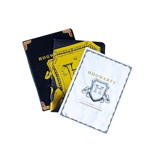 Harry Potter A6 Notizbücher Hogwarts Design, 3 Tagebuch, Schreibtagebuch, Goldenes Hogwarts Notizbuch, Geschenk für Erwachsene und Jugendliche von Harry Potter