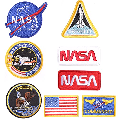 Harsgs 8PCS NASA Patches, Embroidered Iron on/Sew on Patches Space Badge Applique for Clothes, Dress, Hat, Jeans, DIY Accessories von Harsgs