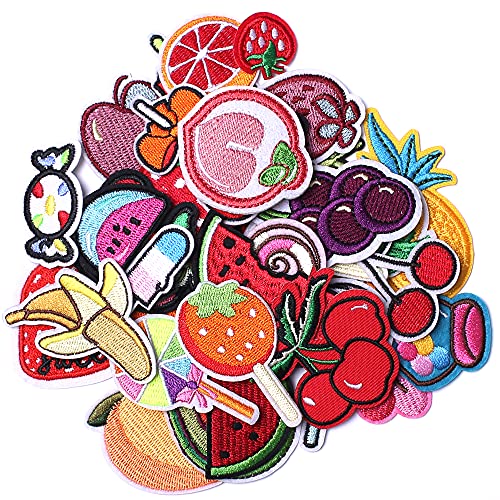 Harsgs Embroidered Fruit Patches, Cute Fruit Iron on/Sew on Patches Applique for Clothes, Dress, Hat, Jeans, DIY Accessories (Pack of 40)… von Harsgs