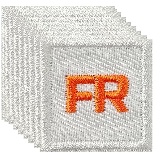 Harsgs FR Patches, Iron on FR Patches Replacement Garment Embroidered Patches for Clothing, Pack of 10 White von Harsgs