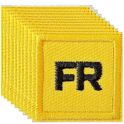 Harsgs FR Patches, Iron on FR Patches Replacement Garment Embroidered Patches for Clothing, Pack of 10 Yellow von Harsgs