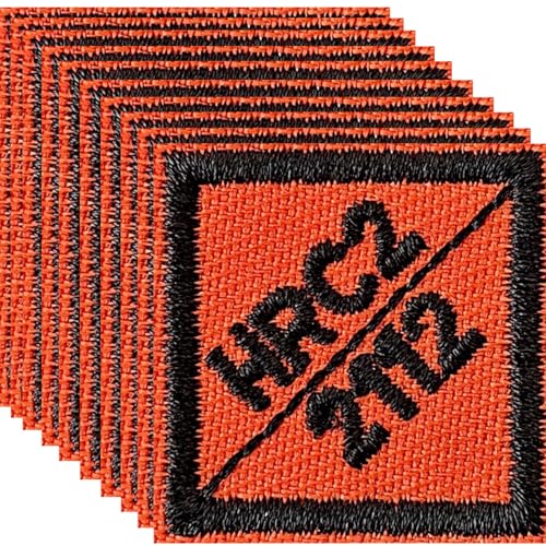 Harsgs HRC2 Aufnäher zum Aufbügeln, FR HRC2 2112, Ersatz für Kleidung, bestickt, 10 Stück, Orange und Schwarz von Harsgs