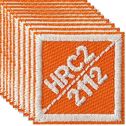 Harsgs HRC2 Aufnäher zum Aufbügeln, FR HRC2 2112, Ersatz für Kleidung, bestickt, 10 Stück, Orange und Weiß von Harsgs