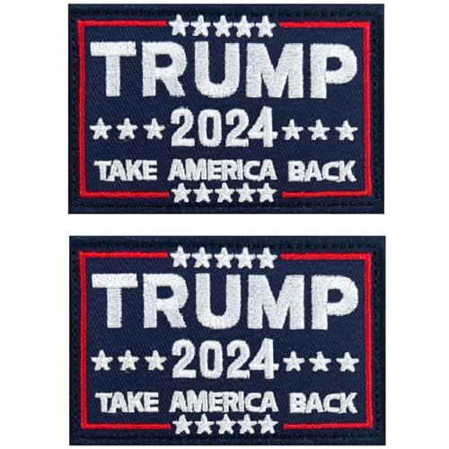 Harsgs Trump-Patch, 2 Stück, Take American Back Hook & Loop Patch für Mützen, Taschen, Westen, Militäruniformen von Harsgs