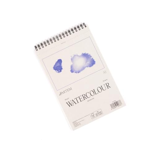 Hartem - Aquarellblock mit 20 Blatt | Ringbindung | Grammatur 300 g/m² | A5 (14,8 x 21 cm) von Hartem