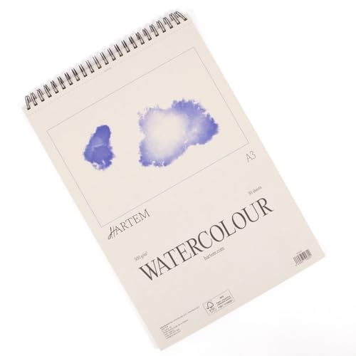 Hartem - Aquarellblock mit 30 Blatt | Ringbindung | Grammatur 300 g/m² | A3 (29,7 x 42 cm) von Hartem