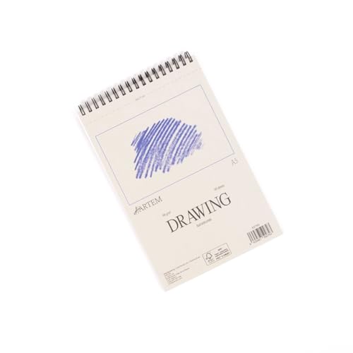 Hartem - Packung mit 60 verleimten Blättern + Graphitstift 2B | Grammatur 90 g/m² | Größe A5 (14,8 x 21 cm) von Hartem