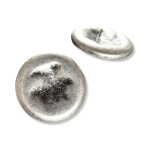 silber matt Knöpfe mit Dellen wie vintage Metallknöpfe mit Öse 15mm oder 20mm (10 Stück) (15mm) von Hartmann-Knöpfe