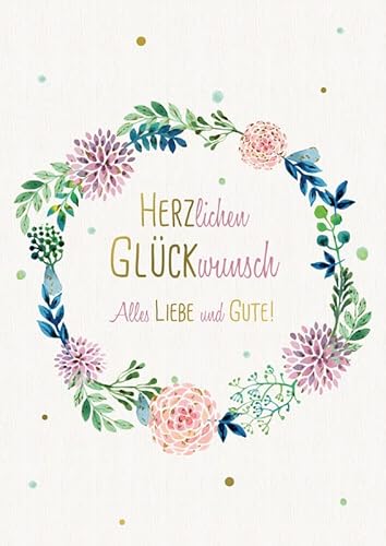 Hartung DIN A4 Grußkarte zum Geburtstag, Geburtstagskarte herzlichen Glückwunsch, Klappkarte im weißen Umschlag von Hartung