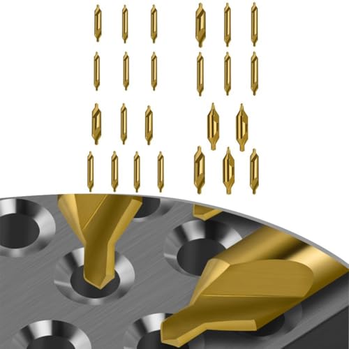 6 Zentrierbohrer mit Titanbeschichtung für verbesserte Leistung bei Metallbearbeitungsaufgaben (1 + 1,5 + 2 + 2,5 + 3 + 5) von Hasaller