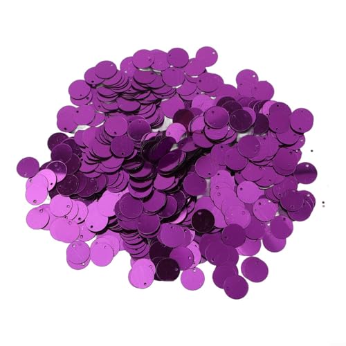 Verschiedene Farben, stabile 10 mm Kunststoff-Pailletten für handgefertigten Schmuck und Kleidungsdekorationen (lila) von Hasaller