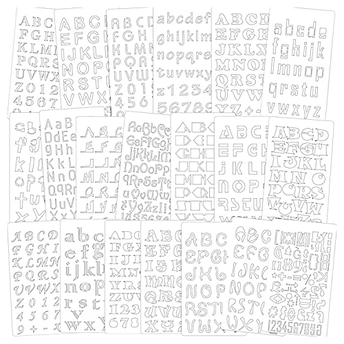 Haslbeck 20 Packung Buchstaben und Zahlen Schablonen Wiederverwendbare Alphabet Schablonen Journal Liefert Vorlagen für Kinder Zeichnung von Haslbeck