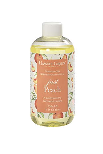 Hassett Green London - Just Peach - Nachfüllung für Duftöl-Raumerfrischer in großer 250ml Flasche - Vegan, alkoholfrei und mit natürlichen Extrakten für EIN fruchtiges Ambiente zu Hause von Hassett Green London