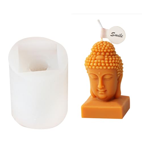 3D-Buddha-Form, religiöse Silikonform, antihaftbeschichtet, einfach zu formen, für Gips, Heimdekorationen von Hattba