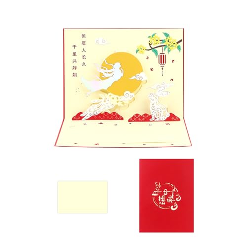 Artistic Moon Themed Greeting Card Festival 3D Popup Greeting Card Celebrating Autumn With Fine Craftsmanship von Hattba