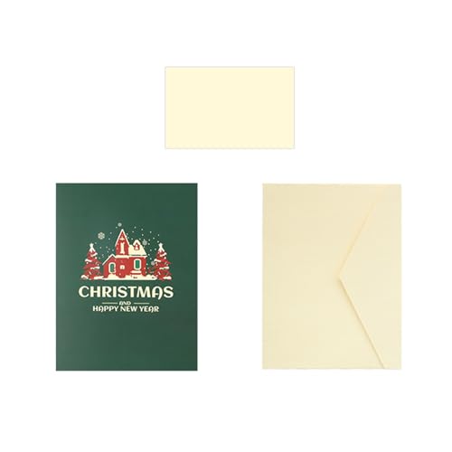 Handgemachte 3D Häuser Weihnachtskarte Elegante Weihnachten 3D Popup Karte Stilvolle Papierbastelei Für Saisonale Grüße von Hattba